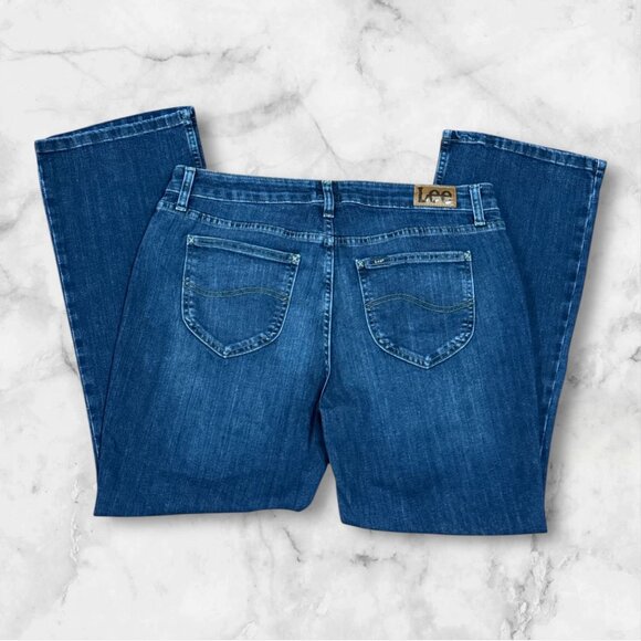 NEW Lee Size 16 Short Womens High-Rise Stretch Bootcut Jeans Blue Denim - Picture 8 of 12